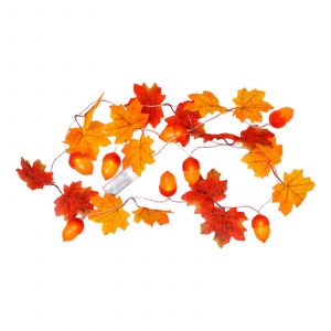 Guirlande Lumineuse Led En Forme De Feuilles D'&eacute;rable Et De Glands Pour L'ext&eacute;rieur - Neuf
