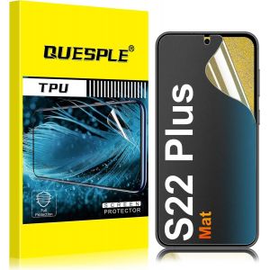 AEFJ-[3 Pi&egrave;ces] Mat Protection &eacute;cran pour Samsung Galaxy S22 Plus, Anti-empreintes, Anti-&eacute;blouissement Matte TPU Film Protection &eacute;cran, Sans Bulles, Compatible avec Lecteur d`Empreinte - Neuf