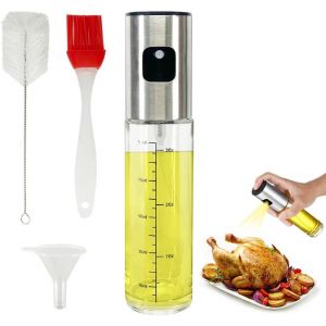KALANKA-100ml Huile d'olive Vaporisateur Vinaigrette Distributeur de Spray Portable Transparent Bouteille en Verre Cuisine Gadget avec Brosse pour Salade Cuisson BBQ Friteuse &agrave; Air R&ocirc;tir Griller - Neuf