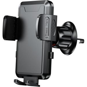Mdy-Support Pour Téléphone Portable À L'aération Voiture, Support Téléphone Portable À La Bouche D'aération Voiture Rotation À 360, Support Rotatif 360 Degrés Téléphone Portable(Noir) - Neuf