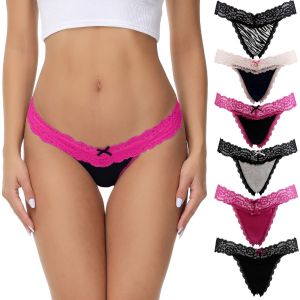 Les Femmes De Tongs, G-String Taille Basse Transparente Dentelle T De Retour, Womens Sous-Vêtements String Culotte En Plusieurs Couleurs(Pack De 6, Xl) - Neuf