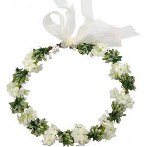 Kalvd-Couronne Florale De Mariage-Bandeau Floral Élégant,Bandeau Bohémien Avec Ruban Réglable,Accessoire Photo Artificiel Pour Plage,Fête Et Festival (Vert) - Neuf