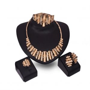 Europestyle Femme Bambou Forme Articulation Bijoux Ensembles Alliage Collier / Clous D'oreilles / Bague / Bracelet - Neuf