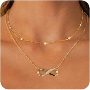 Kalanka-Colliers Femme Argent, Collier Pendentif Pour Femmes, Double Collier Femme Colier, Longueur Ajustable Collier Femme, Cadeau Pour Anniversaire,Noël,Fête Des Mères,Saint Valentin - Neuf