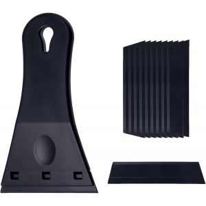 lbgwp60-1 Pièces Grattoir Plancha, Grattoir Vitrocéramique, 1Pc Grattoir À Tête + 10Pc Grattoir En Plastique, Pour Enlever Les Adhésifs Et Les Liants Du Verre, Des Fenêtres Et De La Céramique(10 Lame - Neuf