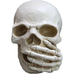 D&eacute;coration de t&ecirc;te de mort, t&ecirc;tes de squelette en r&eacute;sine, d&eacute;coration d'Halloween, r&eacute;aliste, sans d&eacute;gats - Neuf