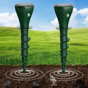Anti Taupe Solaire,2 Pièces Répulsif Taupe Vibration Et Ultrasons,Efficace Contre Les Taupes,Les Campagnols,Les Souris,Les Serpent,Ainsi Que Les Rongeurs De Jardin - Neuf