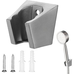 JGD-Support Pommeau de Douche, Support Douchette Argent Mural Avec Vis et Crochet Acier Inoxydable, Accroche Pommeau de Douche L&eacute;ger et Fort Pour Douchette Salle de Bain - Neuf