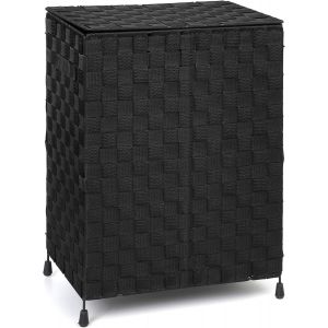 MEVRONISSHOP-Arpan Panier &agrave; Linge &iquest; Panier &agrave; Linge avec Couvercle et poign&eacute;e d'insertion pour Un Transport Facile &iquest; Bo&icirc;te de Rangement Pratique pour v&ecirc;tements, Jouets (Noir) - Neuf