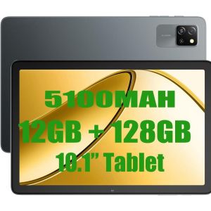 CHECARZHN--NO1-Tab60 Wifi Tablet (2025), 12Gb+128Gb(Tf 2Tb) Tablette Octa-Core Wifi 6, Tablet 10 Pollici 5100Mah 8Mp+5Mp Widevine L1, Bluetooth 5.2, Gms, Mode Pc Multi-Fenêtres Noir (Noir) - Neuf
