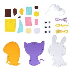 Ensemble de poupees a coudre DIY, mignon chat, chien, lapin, fabrication artisanale d'animaux, jouet pour enfants - Neuf