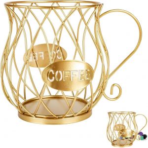 Panier Coffee Porte Capsule Café,Panier À Capsules De Café,Support De Dosettes De Café Panier De Rangement Pour Capsules De Café Pour Convient À La Cuisine,Au Salon,À La Chambre,Au Comptoir (Or) - Neuf