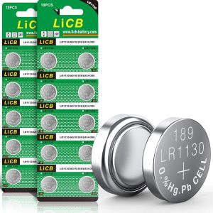 TYE-Lot de 20 piles bouton LR1130 AG10 L1131 189 1,5 V alcaline LR54, lr54 batteries bouton dur&eacute;e de vie 3 ans garantie 100% - Neuf