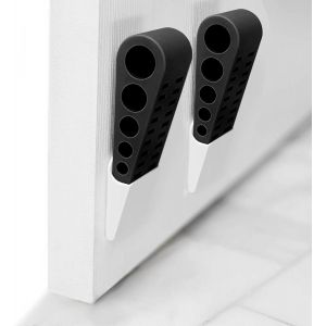 Lot de 2 butoirs de porte antidérapants en caoutchouc durable pour tous les types de surfaces intérieures et extérieures Maisons, écoles, bureaux, garages (noir) - Neuf