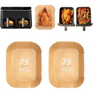 Subzonal-150 Pi&egrave;ces Papier Cuisson Air Fryer For Cosori Air Fryer 2 Compartiments 8.5l, Dual Friteuse Sans Huile, Airfryer Accessoires Plat Papier Sulfuris&eacute; Pour Cosori 8,5l Caf-R901-Aeu Friteuse San - Neuf