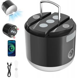 Portable Camping Lamp Ipx5 Waterproof Rechargeable Adjustable Tent Lamp 3 Lighting Modes With Fan,Spray,Sos,20+ Hours Battery Life For Camping,Hiking, - Neuf