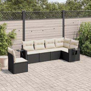 Prolenta Premium - Salon De Jardin 6 Pcs Avec Coussins Noir R&eacute;sine Tress&eacute;e - Neuf