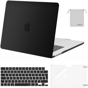LORANKA-Coque Compatible avec MacBook Air 15 Pouces M4 A3241 M3 A3114 M2 A2941 2025 2024 2023 Retina Display Touch ID, &Eacute;tui Rigide&Housse Clavier&Protecteur D'&eacute;cran&Sac Rangement,Noir - Neuf