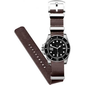 Eryi-Bracelet De Montre En Cuir De Veau Véritable, 20 Mm Et 22 Mm, Bracelet De Rechange En Une Seule Pièce, Huilé, Avec Boucle En Acier Inoxydable, Pour Hommes Et Femmes - Neuf