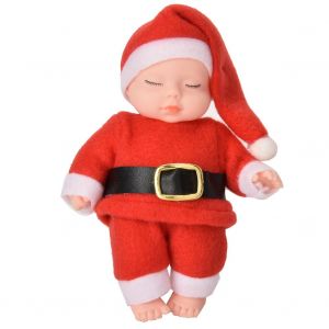 Poupee bebe en vinyle souple haute simulation avec vetements, jouet de bain pour nouveau-ne endormi (rouge) - Neuf