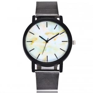 Montre-Bracelet Unisexe Vansvar A Quartz Avec Cadran Marbre Et Bracelet En Maille D'alliage (V237-5) - Neuf