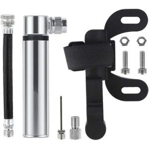 Mini Pompe À Vélo Compacte En Aluminium 120 Psi - Légère, Durable, Gonflage Rapide, Compatibilité Avec Les Valves Sécurisées, Finition Argentée Élégante - Neuf