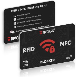 TRAHOO-x2 Cartes de Protection Anti-Ondes RFID et NFC, Protection pour Cartes sans Contact, Prot&eacute;gez Vos Portefeuilles et Porte Cartes efficacement, Carte Anti Piratage, Anti Fraude, Bloqueur RFID - Neuf