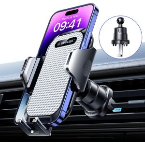 Upgraded 100% Silicone 360&deg; Rotating Car Phone Holder For Mobile Phones And Cars Iphone Samsung Huawei Etc. White - Neuf