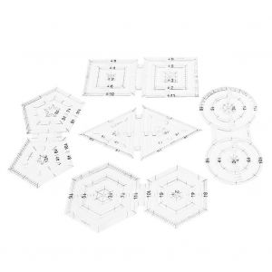 Ensemble De 5 R&egrave;gles De Bricolage Manuelles Pour Patchwork,Double,Rond,Pentagone,Hexagonal,Triangle,Outil De Couture - Neuf