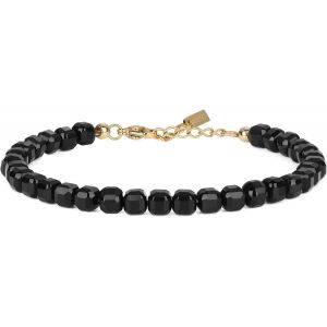 Eryi-Bracelet Perle Femme, Bracelet Onyx Noir/Cornaline Rouge/Turquoise Synthétique - Neuf