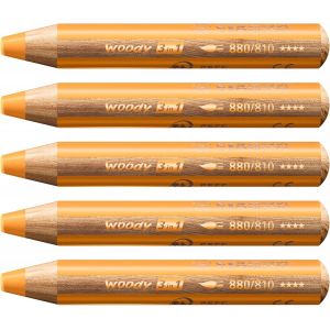 Eryi-Woody 3in1 - Crayon De Couleur - Lot X 5 Crayons De Coloriage - Or - Neuf