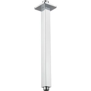 KAL-Bras De Douche Avec Bride, Tuyau De Douche Fixe Monté Au Plafond, Bras De Remplacement De Douche À Effet Pluie Droit Pour Salle De Bain, Connexion Universelle 1/2 Npt (30Cm, Carré) - Neuf