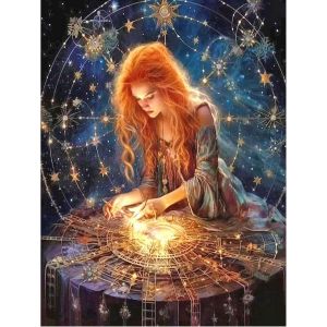 Ayuhr-Peinture Diamant 40 X 50 Cm Femme Magie Foret Partiel Diamant Peinture Femmes Beautés Sorcière Elfe Fée Mosaïque Diamant Peinture Art Broderie Point De Croix Images Cadeau Décoration Murale - Neuf
