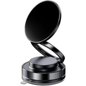 Kal-Support De Téléphone Magnétique Sous Vide Pour Voiture, Support De Téléphone Rotatif À 360° Avec Ventouse, Support De Téléphone Magnétique Sous Vide Pour Voiture/Salle De Bain - Neuf