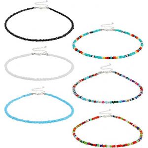 Kal-6 Pcs Colliers De Perles Color&eacute;es Boho Beach Colliers De Perles Bracelets Pour Femmes Filles Bijoux - Neuf