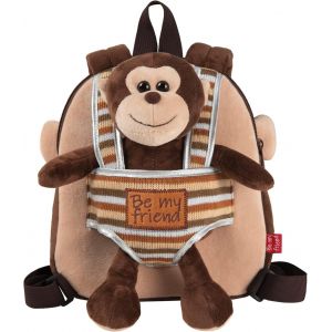 Petit Sac À Dos Peluche Pour Enfant Garçon Fille 3 4 5 Ans - Mini Cartable De Voyage Réversible Et Animal Amovible Pour École Maternelle - Jouet Doux Et Sacoche Pour Tout Petits - 22X25X3 Cm - Neuf