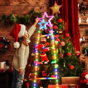 Guirlande Lumineuse Led De Noël, 100 Cm Décoration De Noël Avec Père Noël, 8 Modes Décorations De Noël En Extérieur, Guirlande Lumineuse Pour Intérieur Extérieur Maison Fenêtre Jardin Arbre De Noël - Neuf