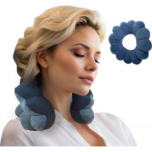 Oreillers En Forme De Donut Pour Avion Et Voyage, Coussin De Nuque Confortable En Microbilles Pour Cou, Tête, Dos, Soutien Lombaire Et Pelvien, S'adapte À De Nombreuses Positions, Bleu - Neuf