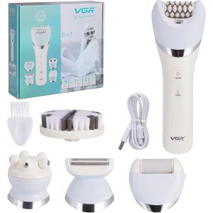 Oayew-&Eacute;pilateur &Eacute;lectrique Pour Femme, 5 En 1 Rasoir Electrique Sans Fil Pour Les Jambes Et Le Corps &Eacute;pilation, Wet & Dry, Tondeuse Avec &Eacute;pilateur, Rasoir, Exfoliant, Nettoyage Et Massage Du Visage - Neuf