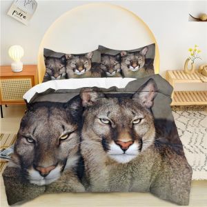 Housse De Couette X Brun, Puma Parure De Lit Personnes Microfibre Doux Respiran Housse Couette Avec Fermeture &iquest;&iquest;Clair, Ensemble De Literie Avec Taie D'oreillers X Cm - Neuf