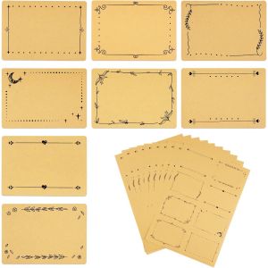 80pcs &Eacute;tiquettes Autocollantes Papier Kraft &Eacute;tiquettes Autoadh&eacute;sives Stickers Bureau Cadeau Magasin Pour Emballage Cadeau Mat&eacute;riel Scrapbooking 7.4x5.2cm - Neuf