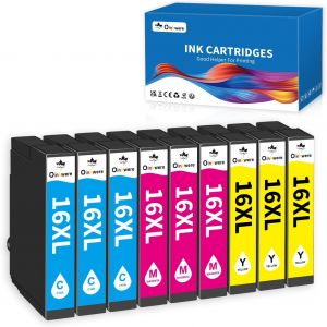 16XL Cartouches d&iexcl;&macr;encre compatibles avec Epson 16XL Multipack pour Workforce WF-2760 WF-2630 WF-2660 WF-2510 WF-2750 WF-2540 WF-2530 WF-2650 WF-2010 WF-2520 (pack de 9) - Neuf