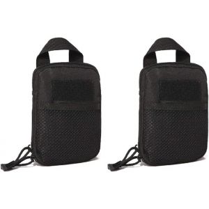 Tactique Sacoches De Ceinture - Noir - 2 Pièces, Molle Petite Pochette, Imperméable Pochette Ceinture Pochette Pour Camping Randonnée Chasse - Neuf