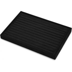 Noir Microfibre Anneau Plateau Anneau Boucles D'oreilles Boucles D'oreilles Plateau De Rangement Des Bijoux - Neuf