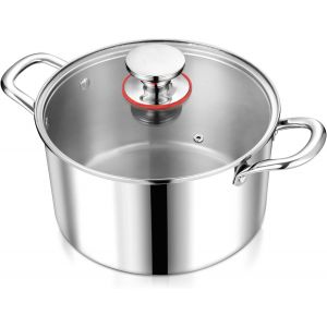 Chenquansarl-Grandemarmiteinduction24cm53lenacierinoxydablepoli3couchescompatibleavectouslestypesdecuisiniresaveccouvercleenverrepasseaulavevaisselle - Neuf