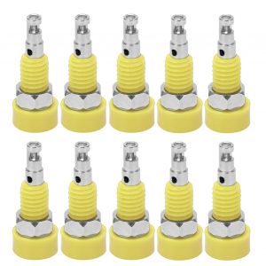 XYONG Lot de 10 connecteurs banane femelles de 2 mm, mini-bornes de raccordement pour instruments electroniques, jaunes - Neuf