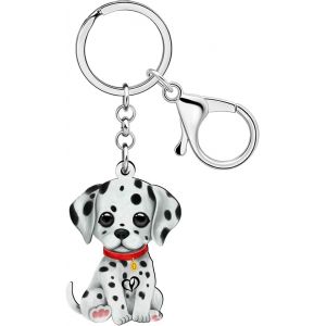 KAL-Porte-Cl&eacute;s Chien Dalmatien Cadeaux Pour Femmes Amoureux Des Chiens Filles Porte-Monnaie Charms Pour Sacs &Agrave; Main Accessoires Porte-Cl&eacute;s Voiture - Neuf