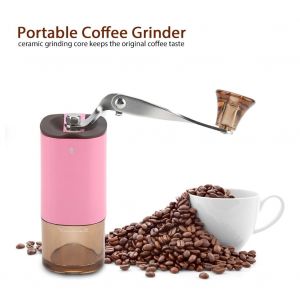 Hjlian Moulin A Cafe Manuel Portable, Broyeur A Grains, Noyau De Broyage En Ceramique, Pour La Maison Et Le Bureau (Rose) - Neuf