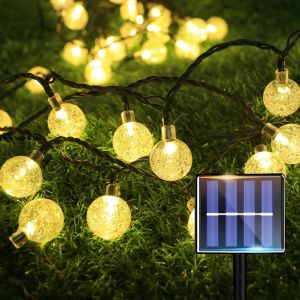 Kal-Guirlande Lumineuse Solaire D'extérieur - 10 M - 40 Led - Pour Balcon, Jardin, Terrasse - Allumage Et Arrêt Automatique - Étanche Ip65 - 8 Modes D'éclairage - Neuf