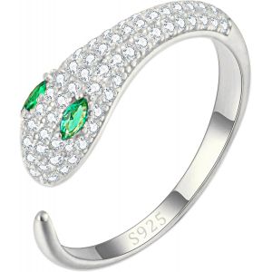 Yemaesre-Bague Argent 925 Femme, Bague Reglable Femme, Bague Serpent Femme, Bague Femme Plaqué Or, Bijoux Femme Bagues Serpent Argent Or, Bague Argent Femme - Neuf